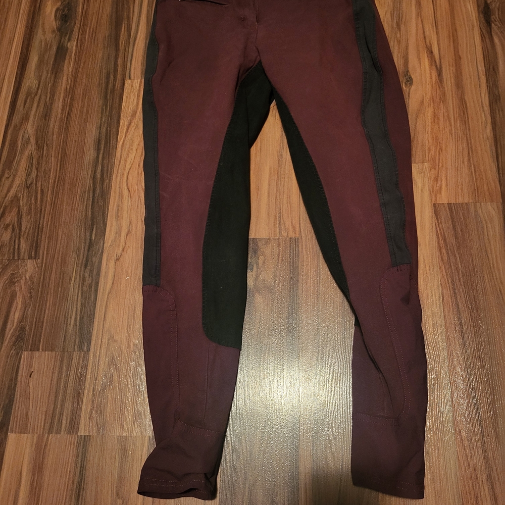 Burgundy and Black Riding Pants